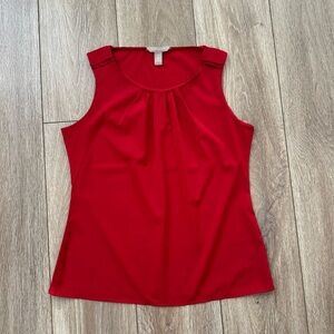 Banana Republic Vibrant Red Sleeveless Blouse Size M Petite